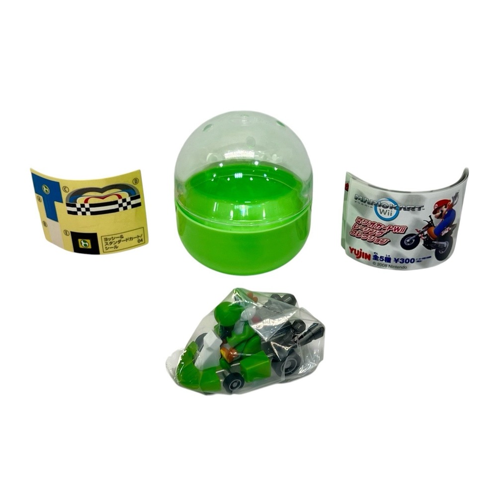 YUJIN JAPAN SUPER MARIO KART PULL BACK RACE BIKE CAR FIGURE SET NINTENDO "YOSHI"